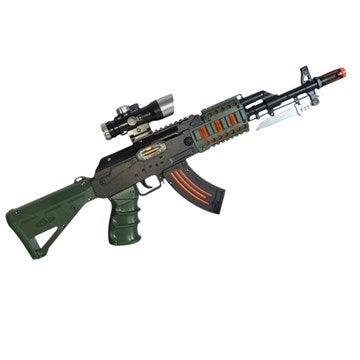 AMETRALLADORA 43CM C/LUZ Y SONIDO A PILAS EN BLISTER PVC 845-8Z1 PK01