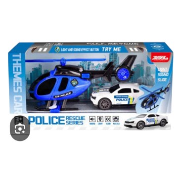 AUTO Y HELICOPTERO C/LUZ Y SONIDO DE RESCATE/POLICIA TA03/TA04 GRU01