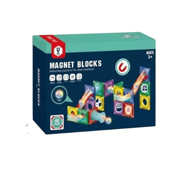 BLOQUES MAGNETICOS 40PZAS C/BOLA C/LUZ EN CAJA CR402742 HD107A PRI02