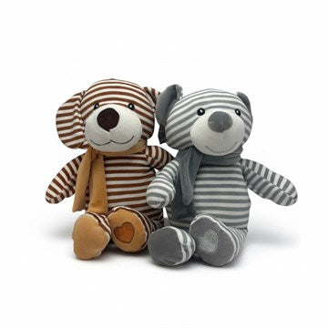PERRO / OSO 28CM RAYADO C/BUFANDA CR200058 CR200409 PRI02