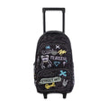 MOCHILA 18" C/CARRO GANG GRAFFITI 4 CIERRES 2 BOLSILLOS LATERALES PARA BOTELLA  RUEDAS DE PVC CARRO REGULABLE 2 ALTURAS 46X32X15,5 TALBOT 6754 CSL01 (B3)