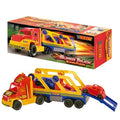 CAMION  DE TRANSPORTE + 2 AUTOS 82X28X20 SUPER TRUCK  EN CAJA DURAVIT 214 CAU01