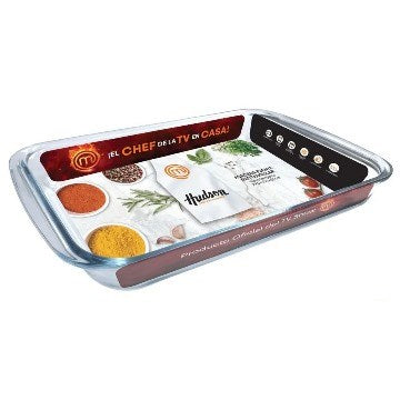 FUENTE RECT. 34X20X6CM VIDRIO P/HORNO VT02 HUD01