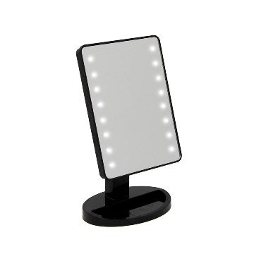 ESPEJO CUADRADO/OVAL C/LUCES LED CARGA USB Y SOPORTE PLAST. EP17040  CB-97761 VGO01 SF01