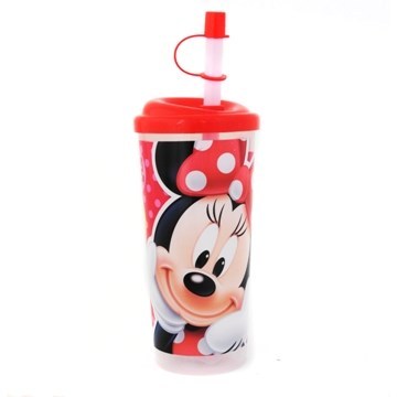 VASO ALTO RECTO C/SORBETE Y TAPA MINNIE 01MINNIE027 BEL01 (B6)