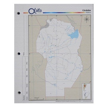 MAPA CORDOBA POLITICO Nº3 3140316 ALFA GLOSS (B40)