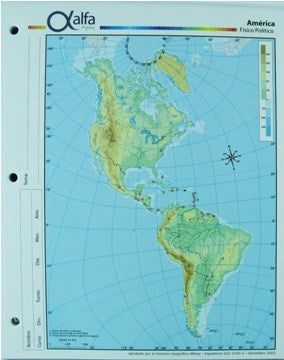 MAPA CONT. AMERICANO FIS/POL Nº5 5240811 ALFA GLOSS (B20)