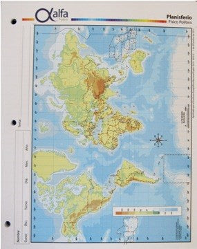 MAPA PLANISFERIO FIS/POL Nº3 3240552 ALFA GLOSS (B:40-1)