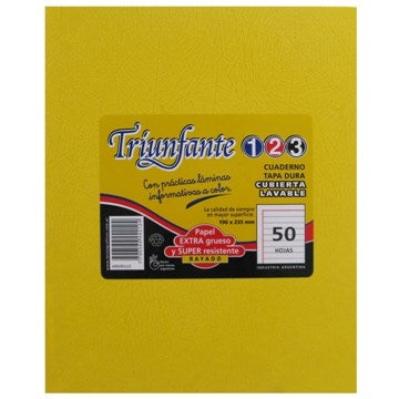 CUADERNO  19X24CM 50HJ T/D RAY ARAÑA AMARILLO 442124 TRIUNFANTE 123 TEC02 (B5)