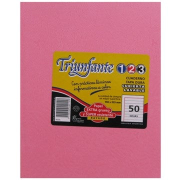CUADERNO  19X24CM 50HJ T/D RAY ARAÑA ROSA 440120 TRIUNFANTE 123 TEC02 (B5)