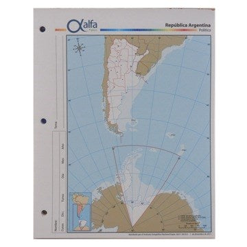 MAPA ARGENTINA BICONTINENTAL POLITICO Nº3 ALFA 3140764 GLOSS (B40)