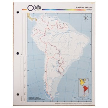 MAPA AMERICA DEL SUR POLITICO Nº3 3140231 ALFA GLOSS (B1600/40)