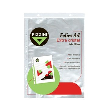 FOLIO A4 X12/10 UNID CRISTAL 50 MICRONES PIZZINI 50FAX12/50FAX10 PZ01 (B48)
