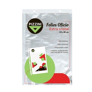 FOLIO OFICIO X12/10 UNID CRISTAL 50 MICRONES PIZZINI 50FOX12 PZ01 (B48)