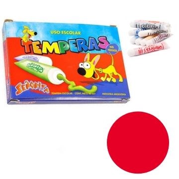 TEMPERA X10 ROJO 8ML SEÑORITA 103-04 FAP02 (B40)