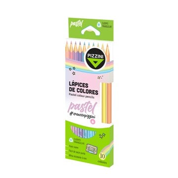 LAPICES COLOR X 10 LARGO PASTEL PIZZINI PZ01 LML1710P