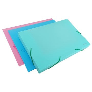 ESTUCHE LOMO 2CM PVC A4 C/ELAST. PASTEL LAMA DC402CA4P4