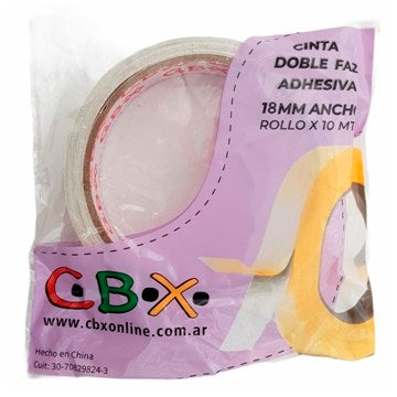 CINTA ADHESIVA 18X10 MTS DOBLE FAZ DF18X10 CBX