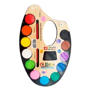 ACUARELA ESCOLAR X12 PALETA P2.8X12 CBX (B144)