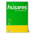 Block de hojas lisas A4 con espiral Húsares de WISHFUL, con portada verde y amarilla