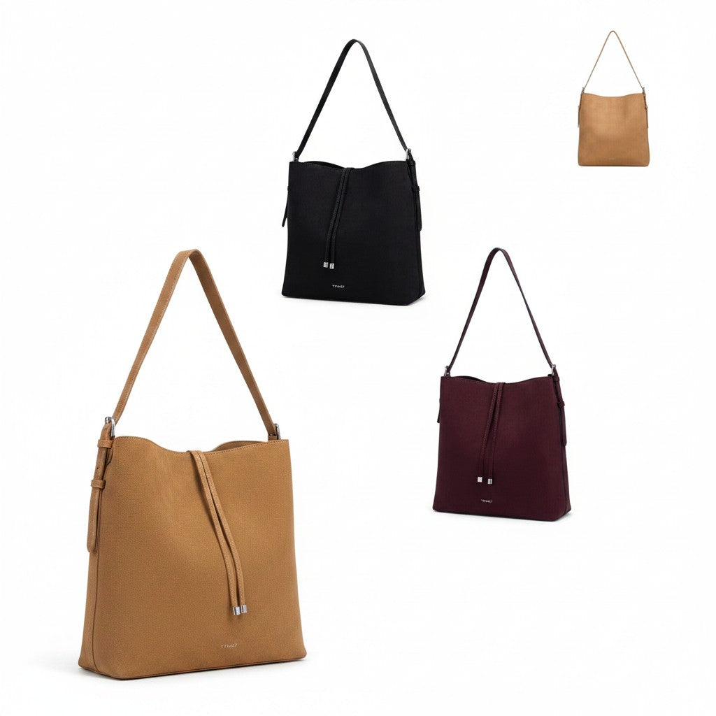 Cartera Trendy WISHFUL de PU mate con correa regulable, disponible en colores negro, marrón y burdeos.