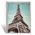 Cuaderno WISHFUL de 16x21 cm con espiral, 80 hojas cuadriculadas y portada con fotografía de la Torre Eiffel
