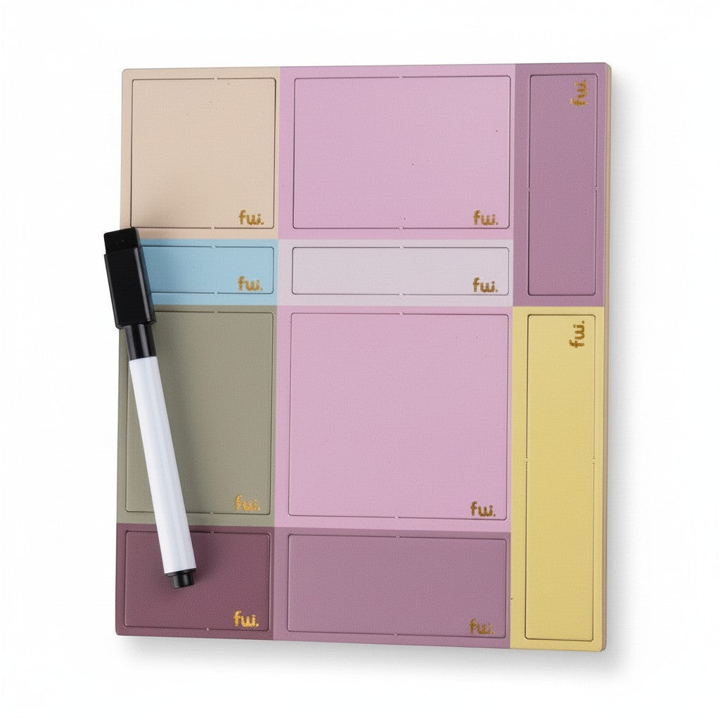 Set de etiquetas magnéticas WISHFUL en tonos pastel con marcador negro incluido para organización de notas