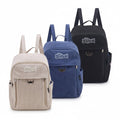 Mochilas WISHFUL de corduroy con diseño de Stitch, disponibles en beige, azul y negro, con compartimento para notebook.