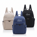 Mochilas WISHFUL de corduroy con diseño de Stitch, compartimento para notebook de 13 pulgadas en beige, azul y negro.