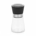 Molinillo de pimienta WISHFUL de 13,5 cm con cuerpo de vidrio transparente y tapa superior negra