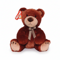 Oso de peluche WISHFUL de 27 cm en color marrón, sentado con un elegante moño brillante y etiqueta Phi Phi
