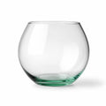 Pecera de vidrio transparente WISHFUL con base redondeada, ideal para decoración o acuario pequeño.