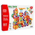 Set de construcción de pistas de canicas 3D WISHFUL con 186 piezas transparentes y coloridos engranajes