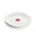 Plato playo cuadrado de vidrio templado blanco de 26.5 cm de la marca WISHFUL para mesa elegante