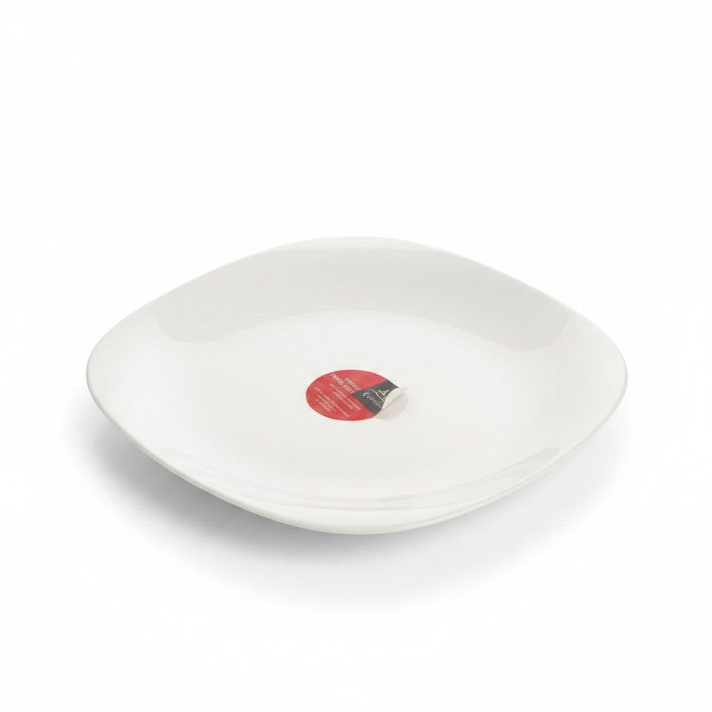 Plato playo cuadrado de vidrio templado blanco de 26.5 cm de la marca WISHFUL para mesa elegante