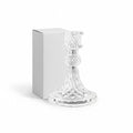 Porta vela WISHFUL de 10,5 cm en vidrio transparente con diseño labrado y elegante base decorativa