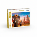 Puzzle WISHFUL de 1000 piezas con imagen de elefantes y templos antiguos en Tailandia