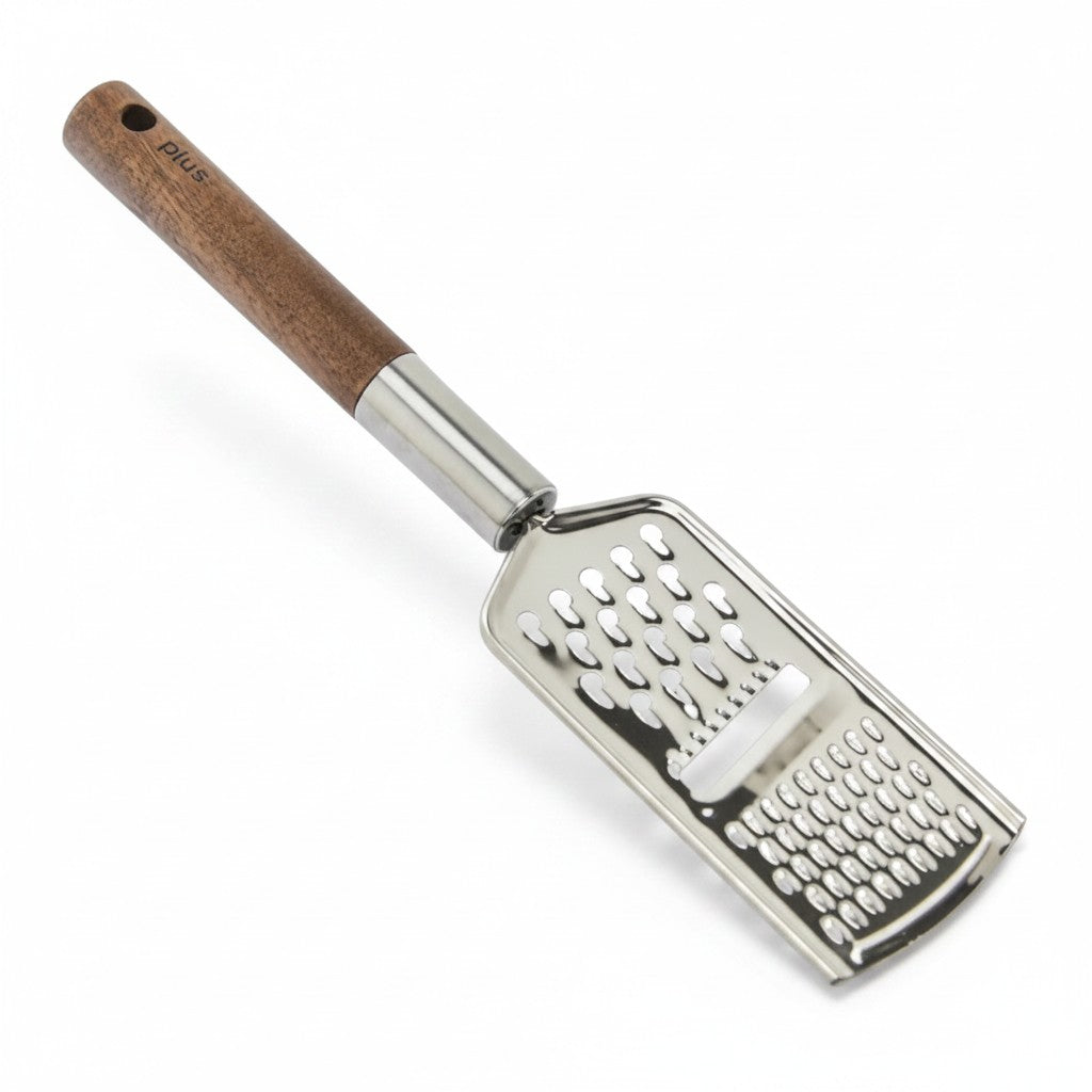 Rallador 3 en 1 WISHFUL de acero inoxidable con mango ergonómico de madera de acacia para cocina