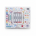 Set de 36 marcadores acrílicos de doble punta Kiruki en estuche transparente de WISHFUL para múltiples superficies